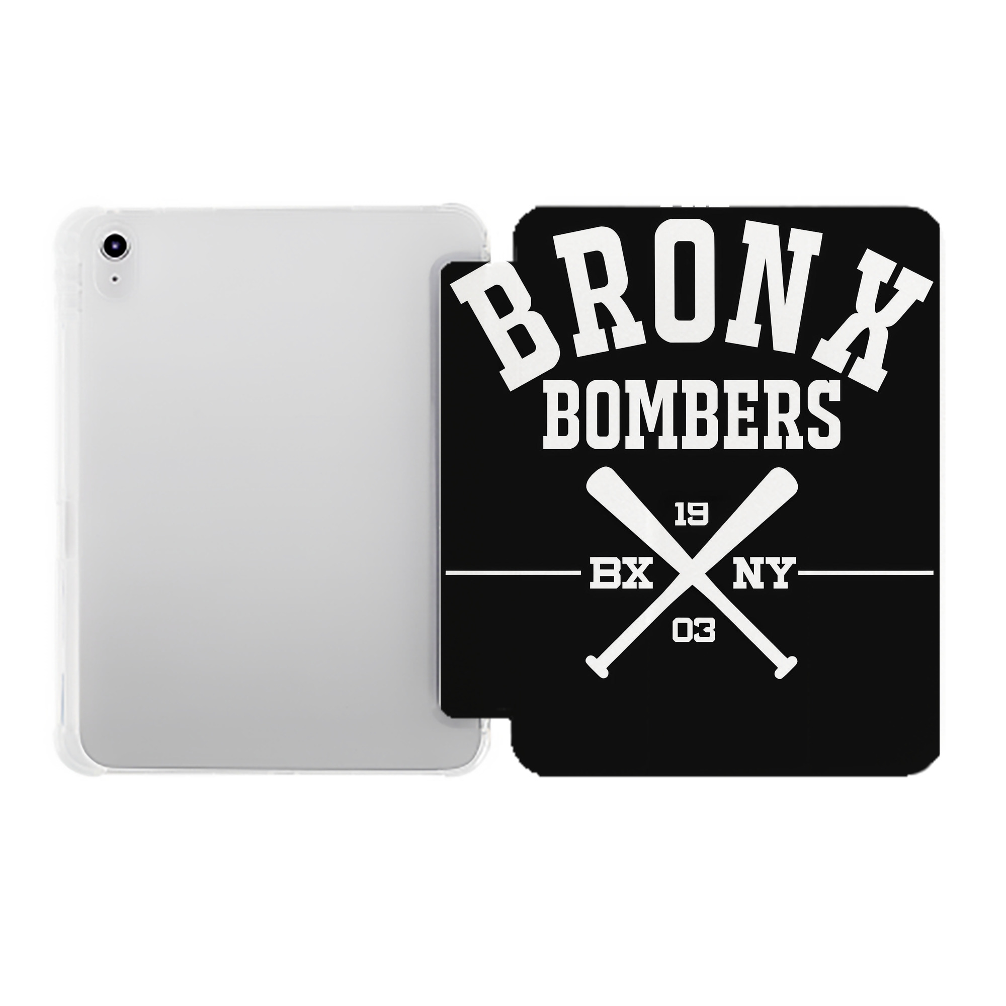 New York Yankees 163 Premium Tri-Fold PU Leather & Silicone IPad Case With Pencil Slot – Fits 9.5,10.5,10.9 – Adjustable Stand, Slim, Protective